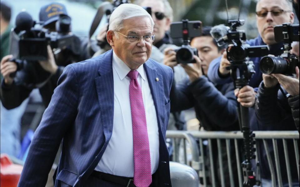 Menendez pleads not guilty to foreign agent charge