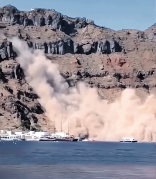 Controlled access measures in Santorini to mitigate landslide risks