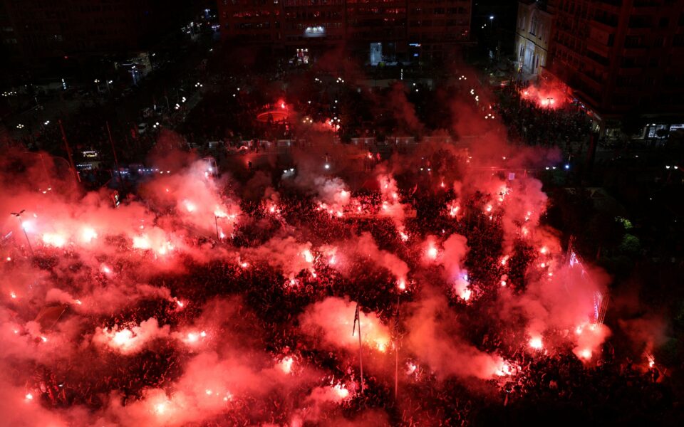 Celebrations in Greece as Olympiakos beats Fiorentina 1-0 for first European title