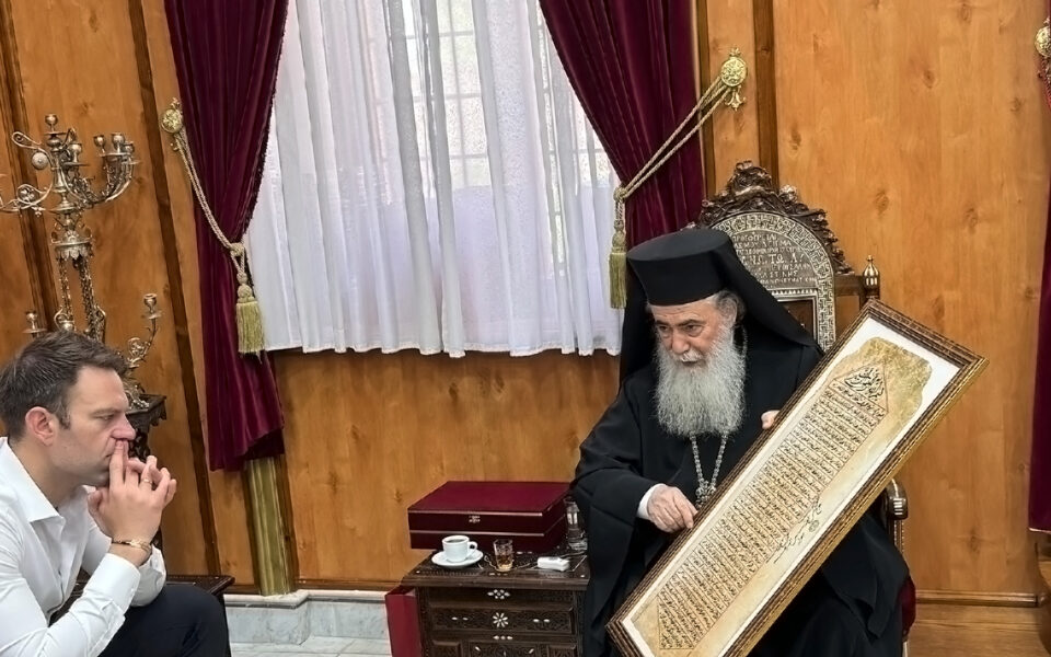 Kasselakis meets with Greek Orthodox Patriarch of Jerusalem