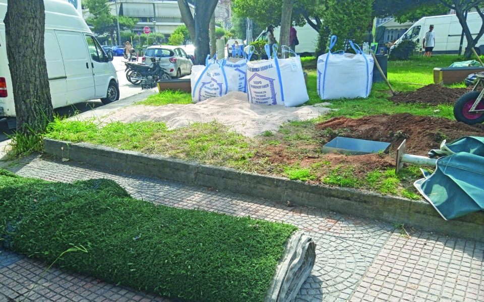 Locals fight back as greenery becomes table area