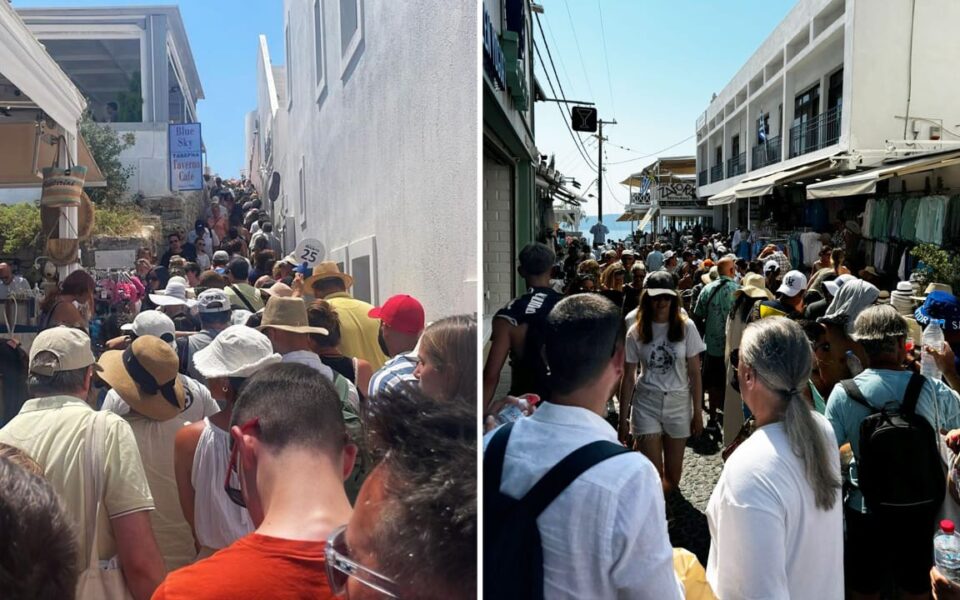 Debate intensifies over overtourism in Santorini as 11,000 cruise passengers arrive in a single day