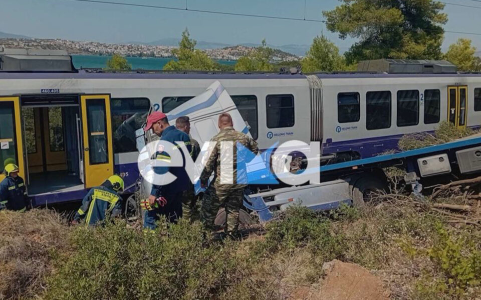 Truck crashes into train in Avlida; three injuries reported