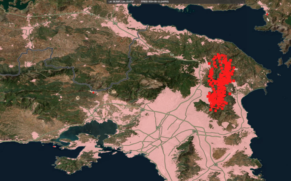 NASA satellite-derived data highlight impact of Attica wildfire