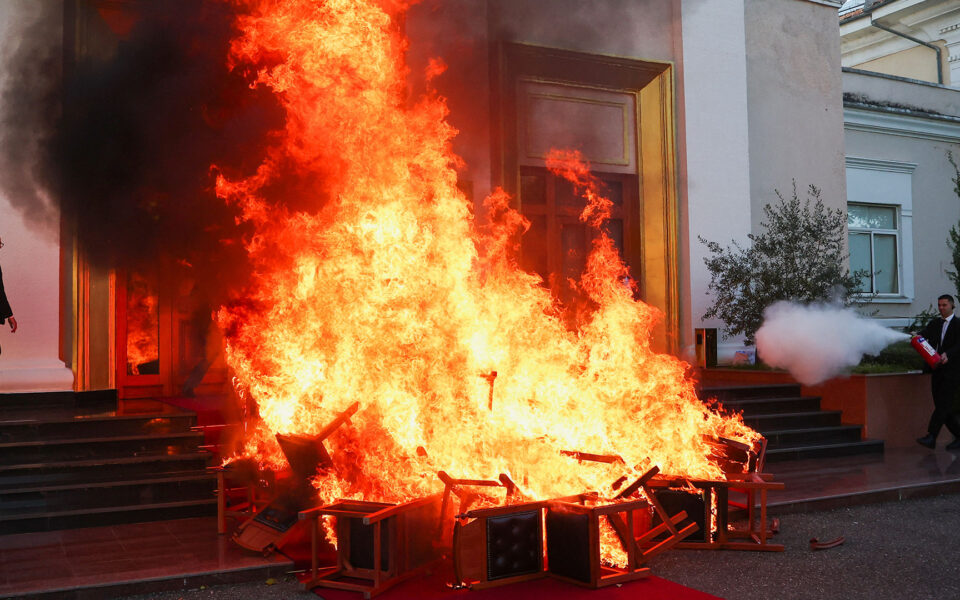 Albania’s opposition violently interrupt parliament session after lawmaker is sentenced to prison